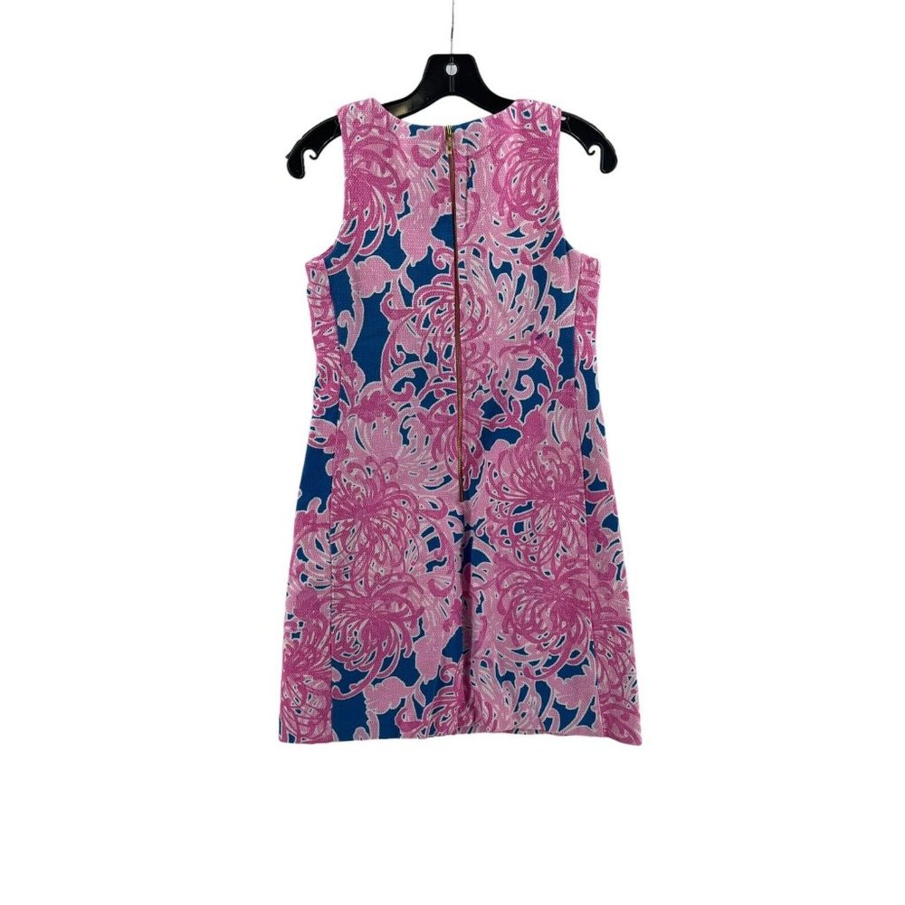 Taylor Women's Pink Blue Sleeveless Tropical Floral Pockets Dress Size 4 - Picture 6 of 15